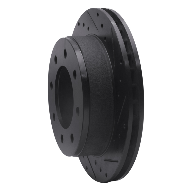 Chevrolet Express 3500 Brake Rotor (1) - Rear Right - R1 Concepts - Drilled & Slotted - Black - `99-`25